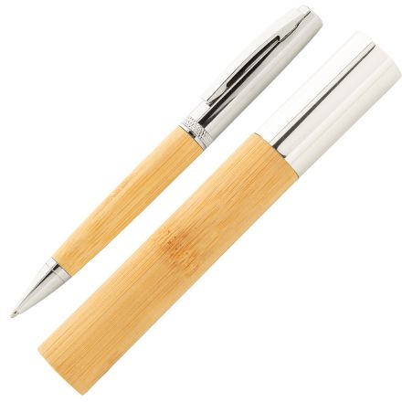 metalen balpen siduru met draaimechanisme bamboe