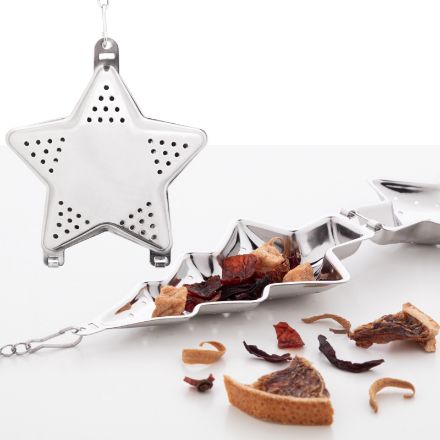 rvs kerstthee ei met ketting en clip suodatee