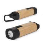 oplaadbare zaklamp van recycled abs en bamboe