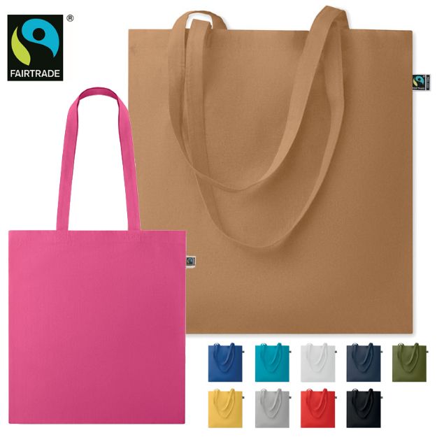 fairtrade boodschappentas 180 g/m2 lange hengsels