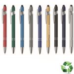 recycled alu stylus balpen rubberen afgewerkt