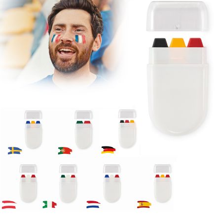 bodypaintstick nationale vlagkleuren met wasverf