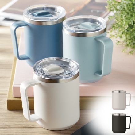 dubbelwandige mok 400 ml transparant schuifdeksel