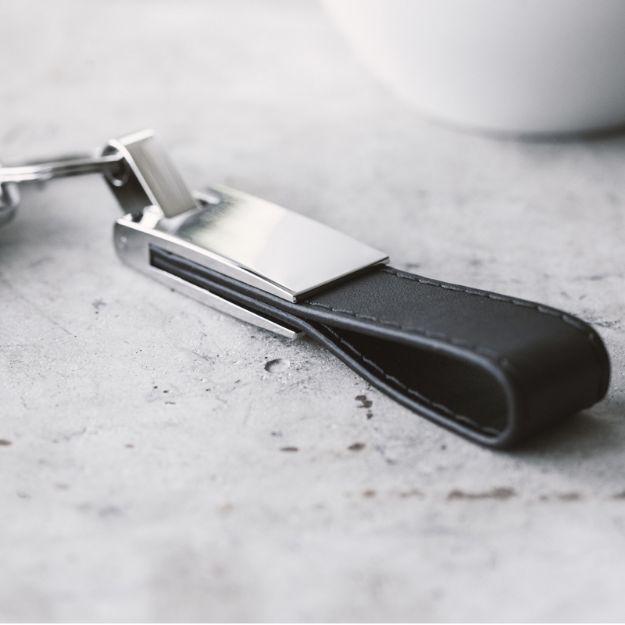 stalen en pu sleutelring keon