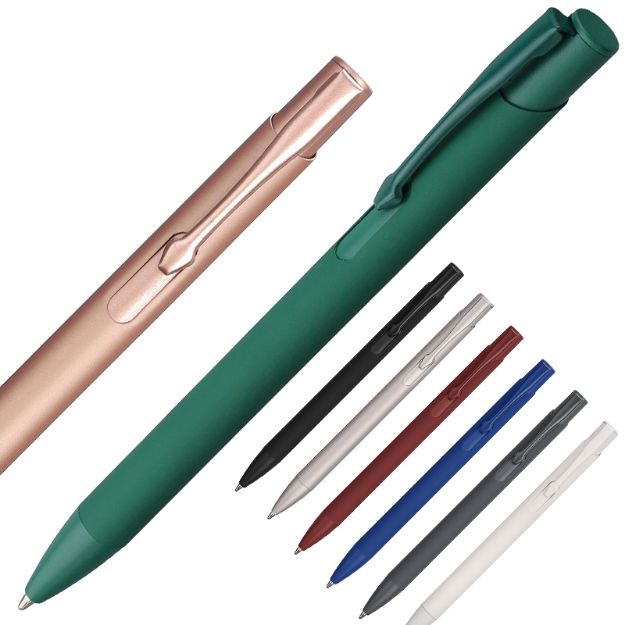 gerecycled aluminium balpen gladys blauwe inkt