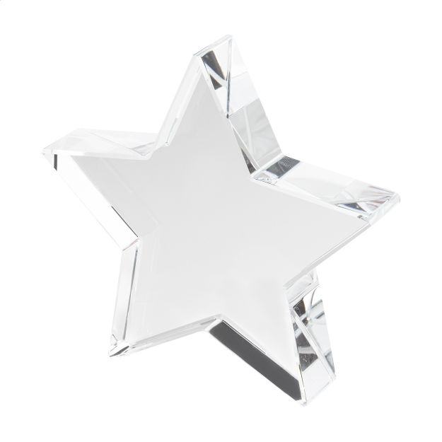 stervormige glazen trofee crystar in geschenkdoos