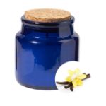 vanille geurende plantaardige waskaars 16u branden - blauw