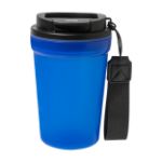 enkelwandige travel cup frobbu 400 ml draagband - marine