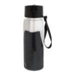 r-pet fles met koelsporthanddoek fitmax 800 ml - zwart