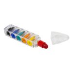 6 stuks waskrijt set peyon in penvormige container
