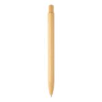 balpen met bamboe body, clip, knop en tip bolter
