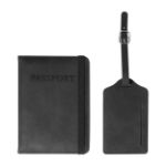 set rpu paspoort en kofferlabel twinpass - zwart
