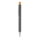 zeshoekige ralu balpen hexalin met bamboeknop - grijs