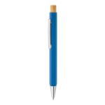 zeshoekige ralu balpen hexalin met bamboeknop - blauw