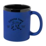 keramische mok met soft-touch afwerking kovary - blauw