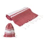 recycled katoenen strandlaken en trekkoordtas - rood