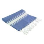 recycled katoenen tweekleurige strandlaken cancun - marine