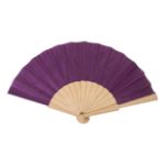 r-pet handwaaier solana met houten ribben - paars