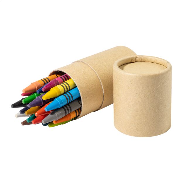 set gekleurd waskrijt tuby 20 stuks recycled koker