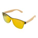 zonnebril bingi gespiegelde lens uit 1 stuk bamboe - rood