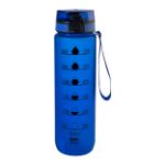 r-pet fles volume- en tijdmarkering 1000 ml - blauw