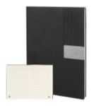 rpu a5-notebook decopuk met gestreepte decoratie - zwart