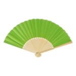 r-pet handwaaier met houten ribben repper - groen