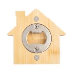 huisvormige bamboe koelkastmagneet en opener casap