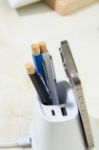rabs multifunctionele penhouder powerdesk usb-c