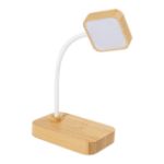 bamboe bureaulamp met draadloze oplader 12 led's v