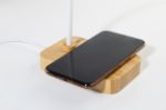bamboe bureaulamp met draadloze oplader 12 led's v