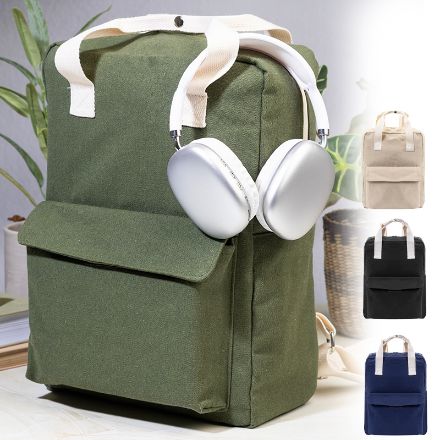 recycled canvas rugzak rekan met rits hoofdvak