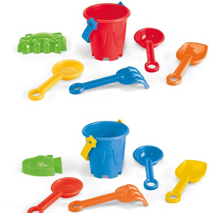 pp strandemmer met 5 accessoires in kleuren