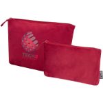 swift recycled fluwelen set van 2 toilettassen