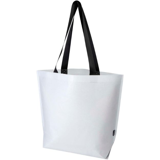 duo recycled dubbelgelamineerde oversized tas