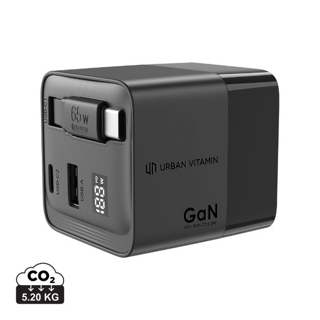 urban vitamin mendocino 65w gan lader, uittrekbaar