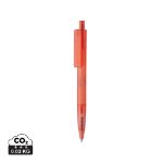 x3 grs gerecycled pc plastic pen frosted - rood