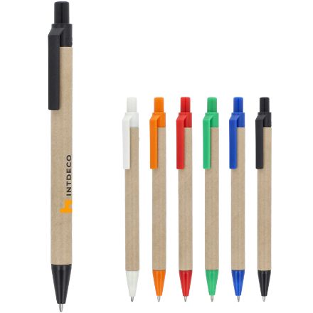 papieren balpen met gekleurde kunststof onderdelen