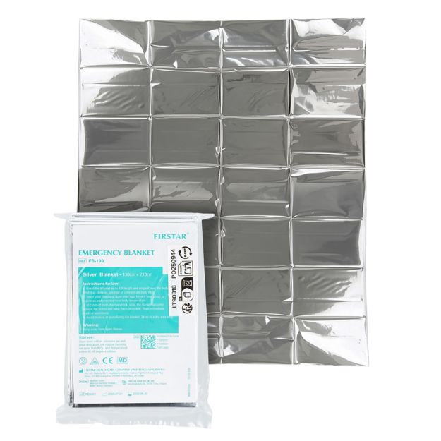 eerste hulp nooddeken 130 x 210 cm van pet-film