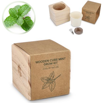 fsc houten plantenbak set mint met sleeve