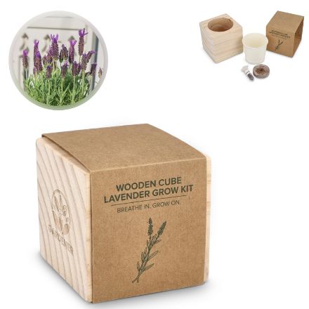 fsc houten plantenbak set lavendel met sleeve