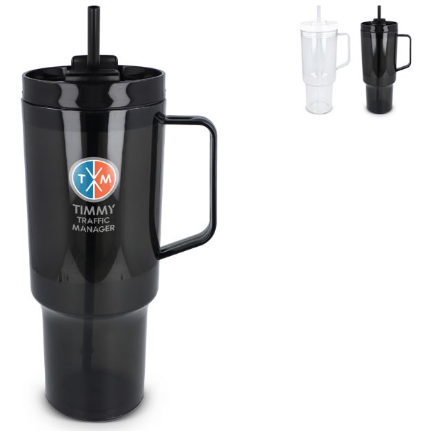 miami beker met handvat transparant 1200 ml r-pet