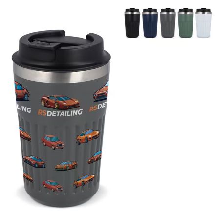 recycled rvs koffie beker 400 ml lekvrij deksel