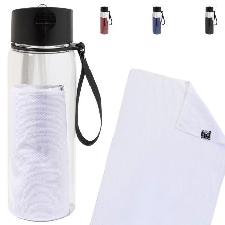r-pet fles met koelsporthanddoek fitmax 800 ml