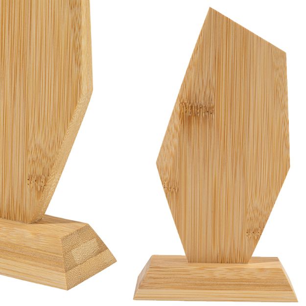 hoekvormige bamboe trofee troboo in geschenkdoos