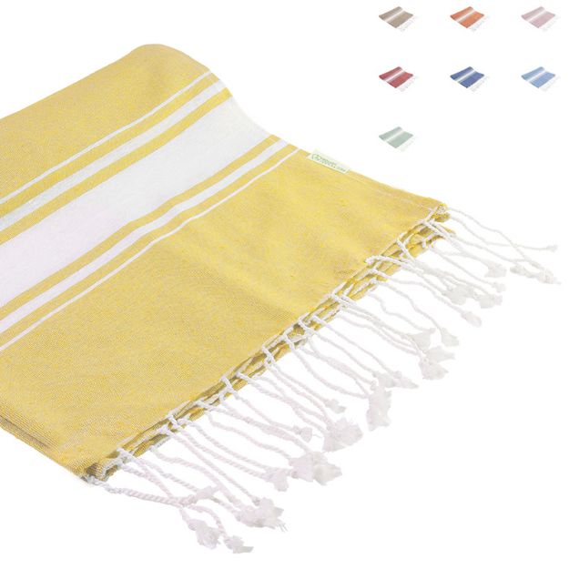 recycled katoenen tweekleurige strandlaken cancun