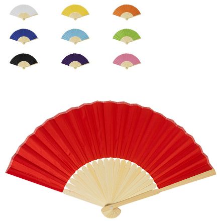 r-pet handwaaier met houten ribben repper