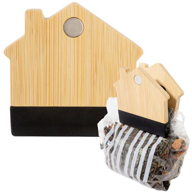 huisvormige koelkastmagneet en clip bamboe casacli