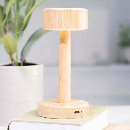 bamboe tafellamp lumboo met 24 led's lichtmodi