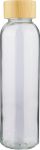 glazen drinkfles 500 ml levi met matte buitenkant - transparant